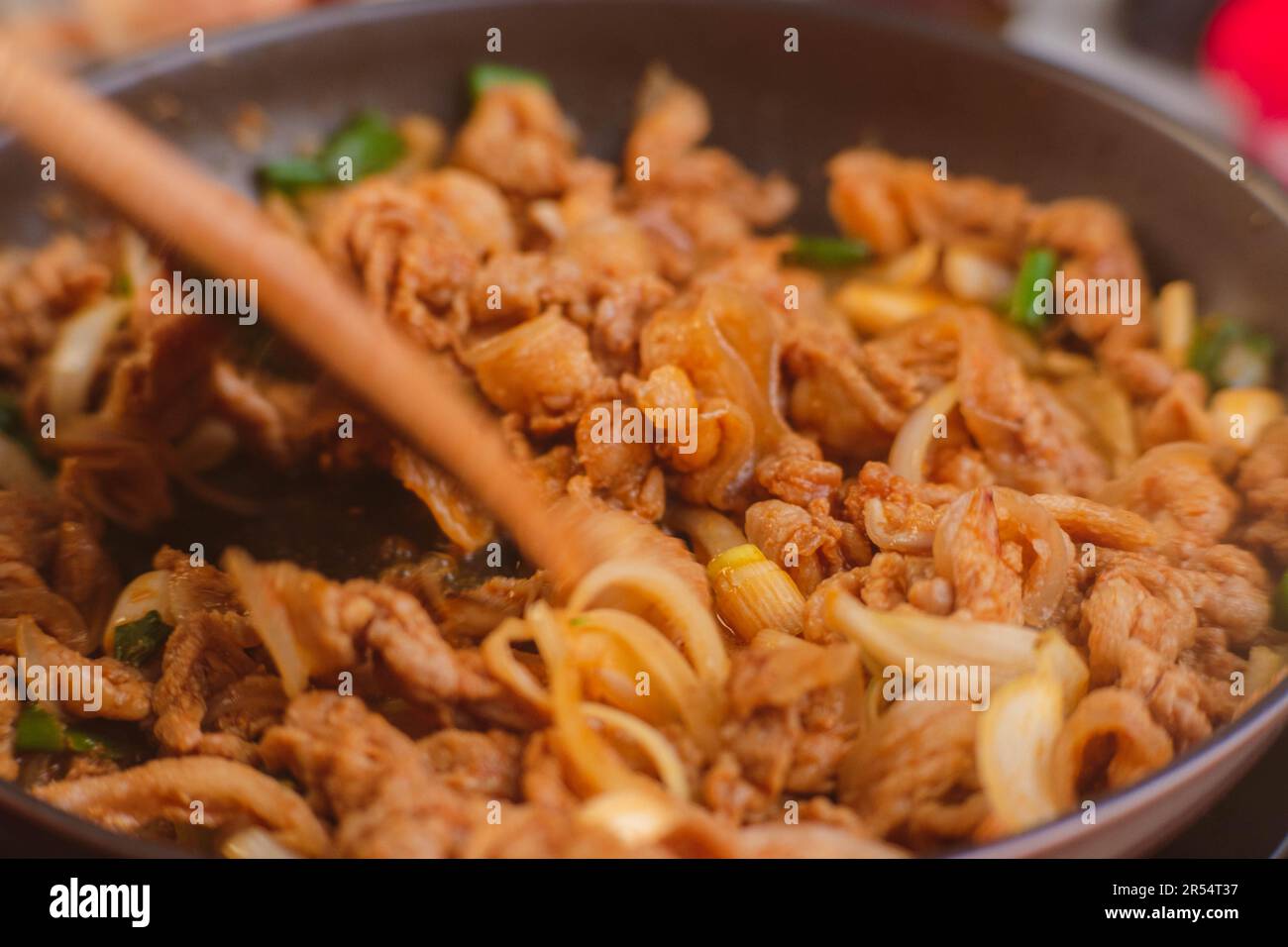 Stepbystep procedures to marinate pork for easy Korean cooking, add