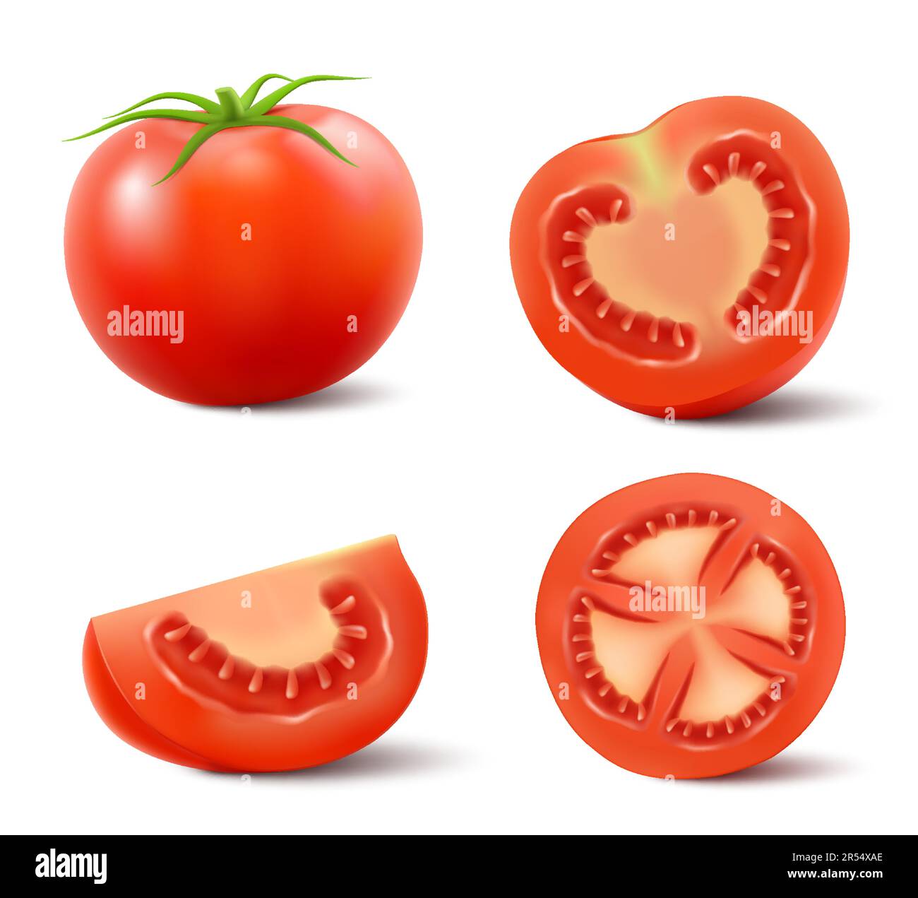 Red cut and whole tomatoes Stock Vector Images - Alamy