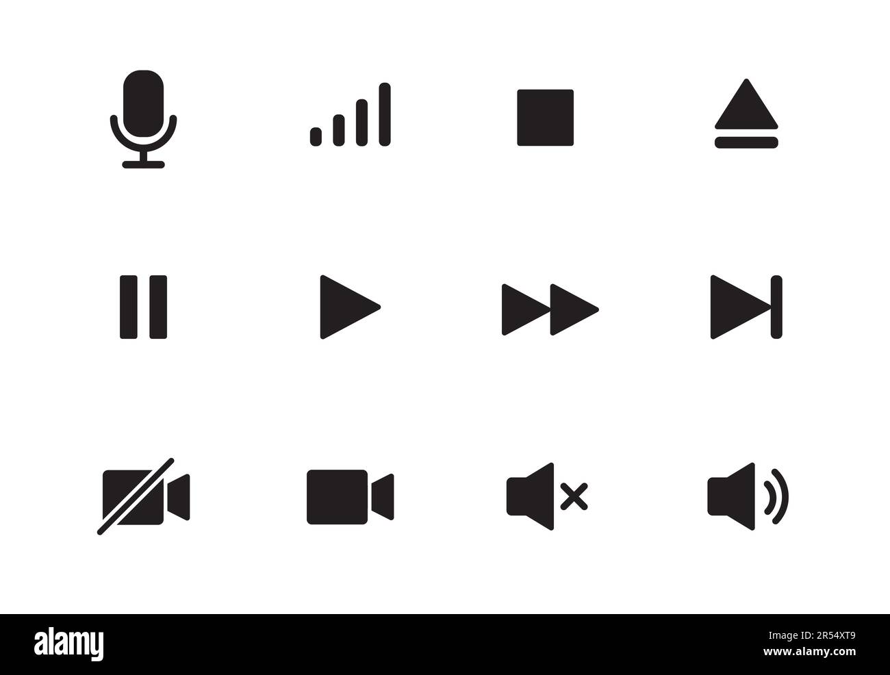 Audio video music player button icon. Sound control play pause