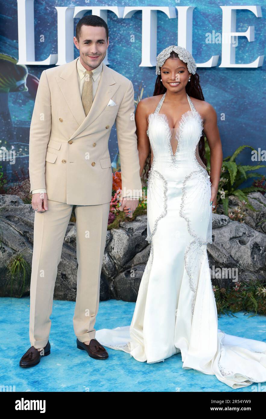 Jonah HauerKing and Halle Bailey attend the UK Premiere of "The Little