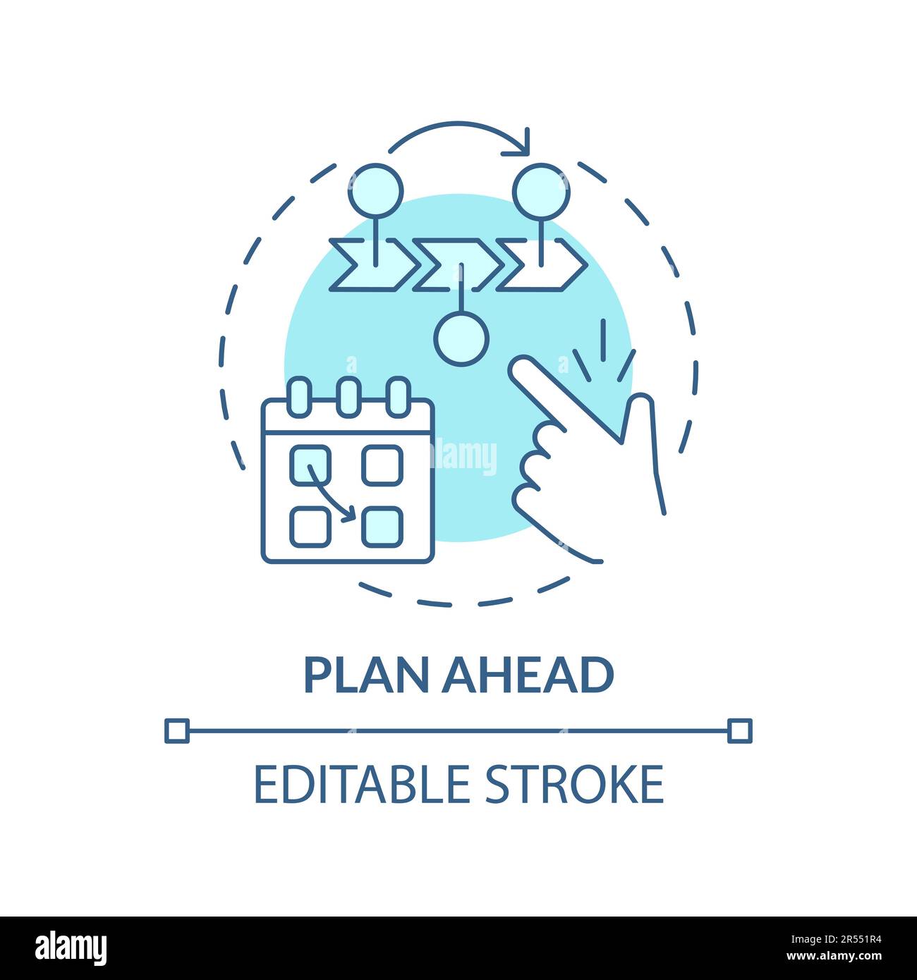 Plan ahead turquoise concept icon Stock Vector