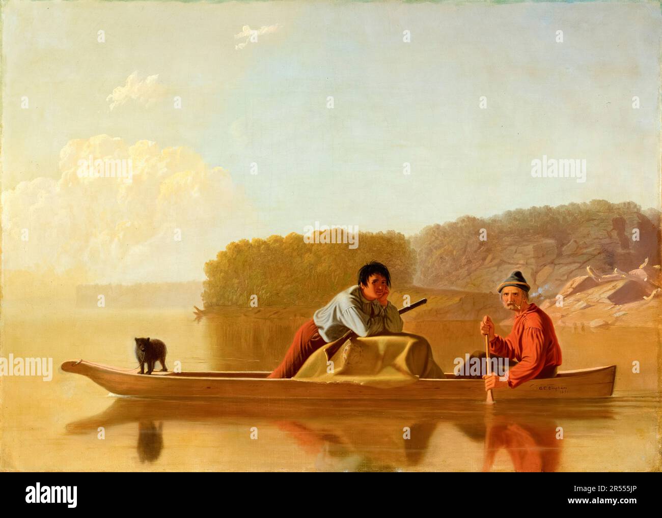 George Caleb Bingham, The Trappers’ Return, painting 1851 Stock Photo