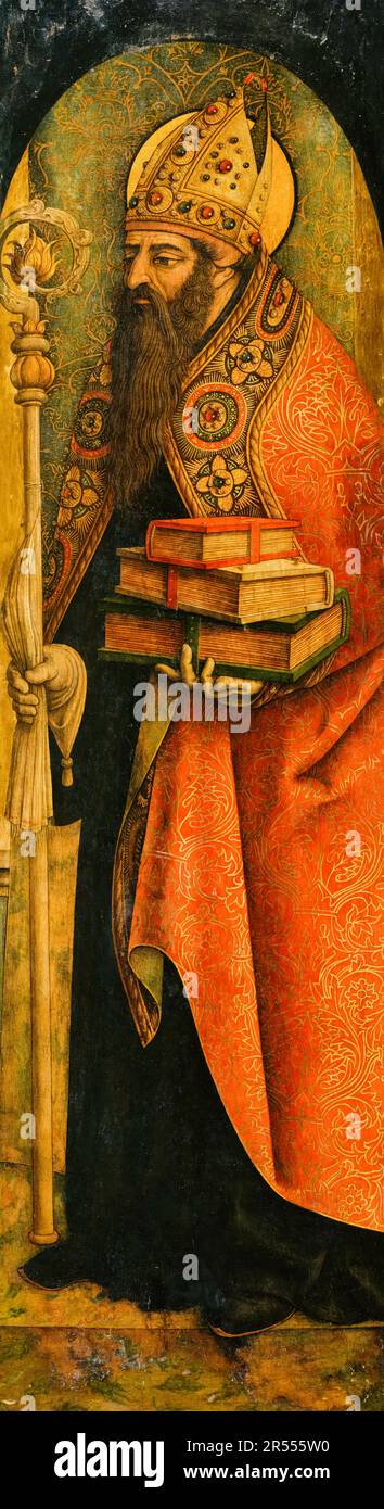 St Augustine, painting by Carlo Crivelli, 1487-1488 Stock Photo