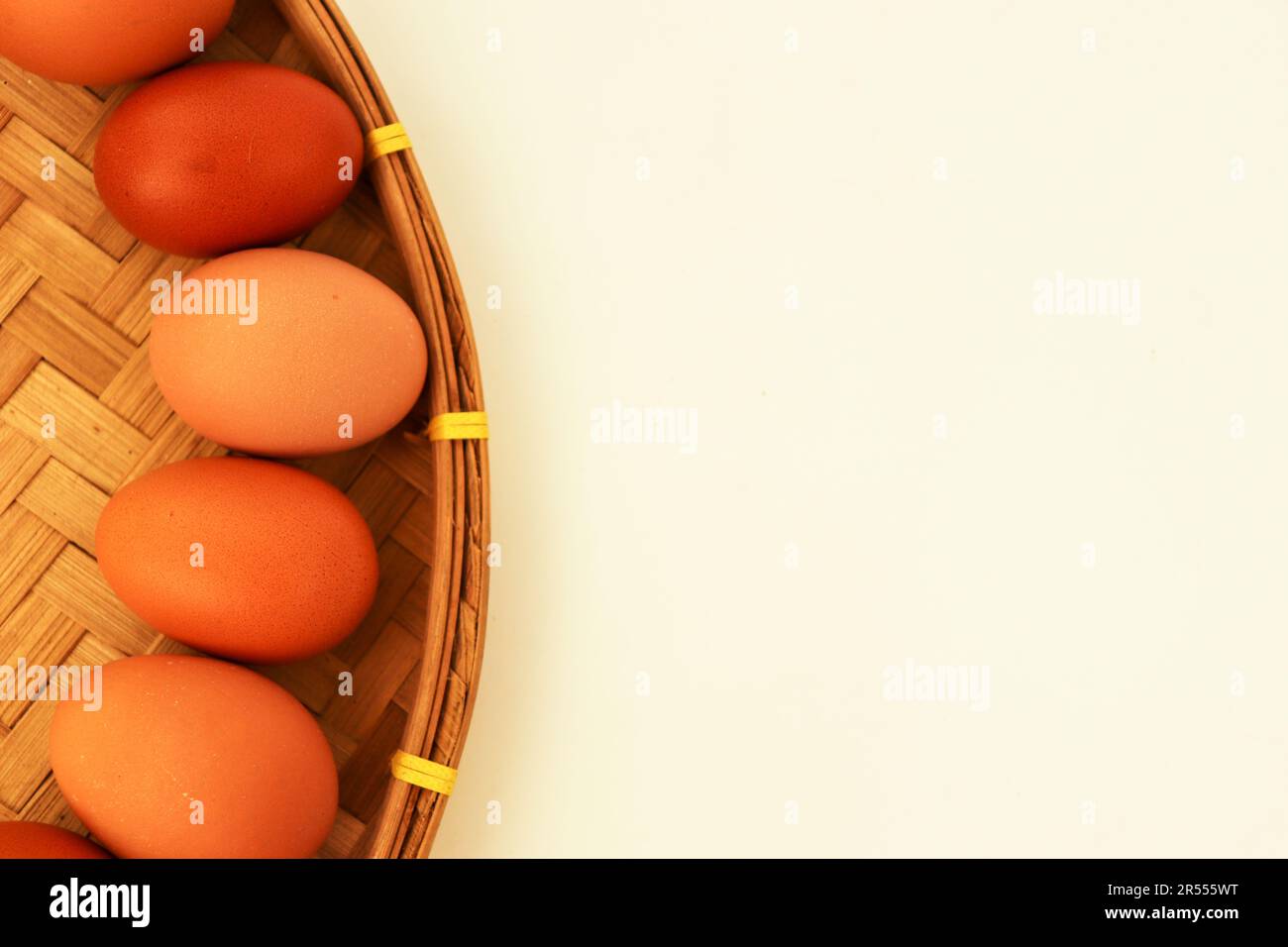 Background of Eggs in a Pattern Brown Tray Stock Photo