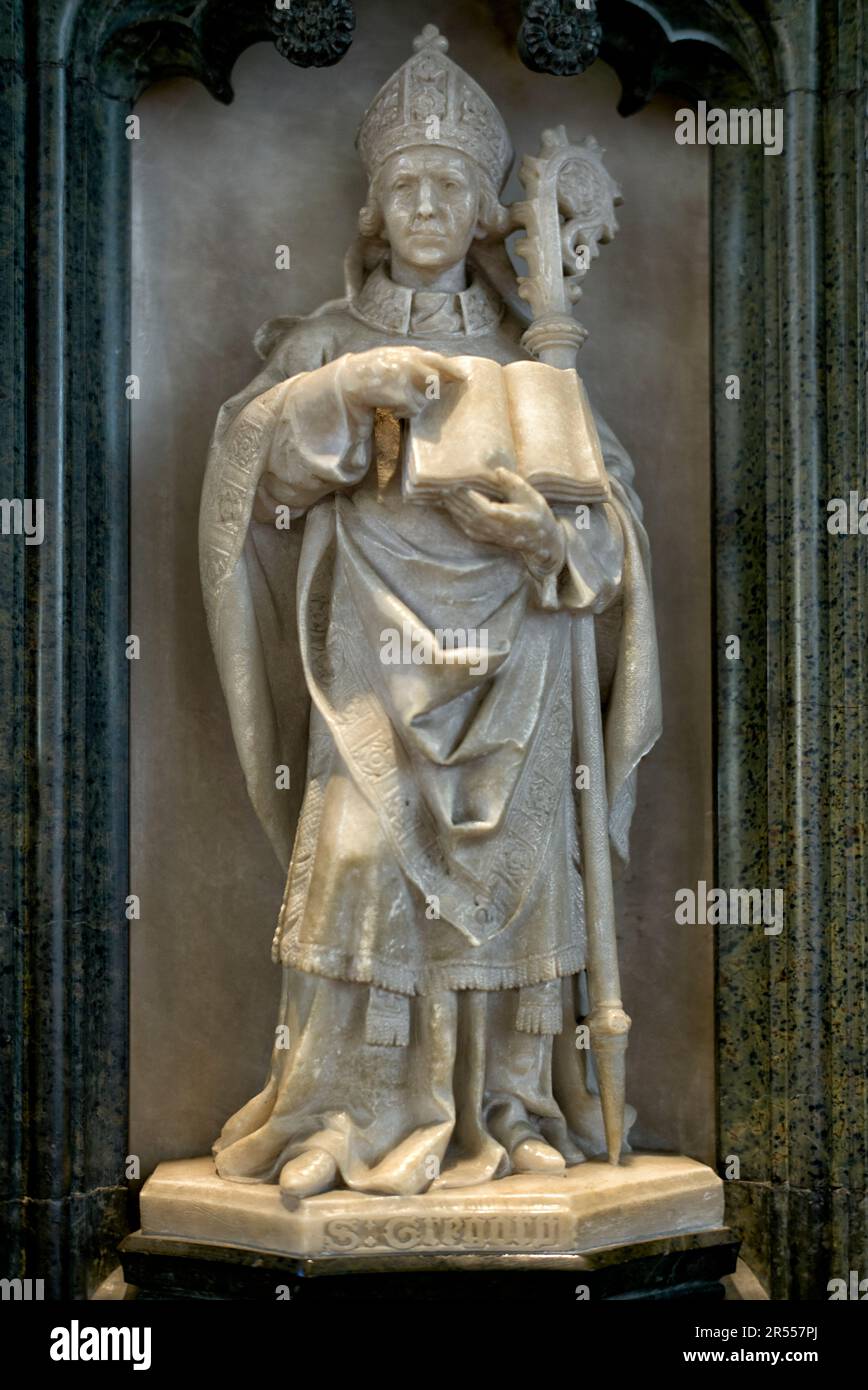Holy trinity church and St Gregory statue, Stratford upon Avon, England