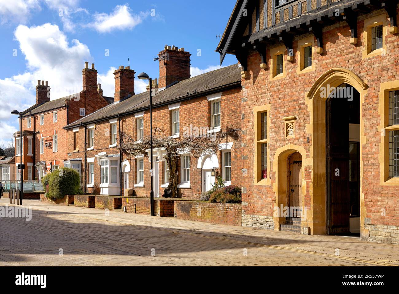 Traditional English houses at Waterside Stratford upon Avon, England UK Stock Photo