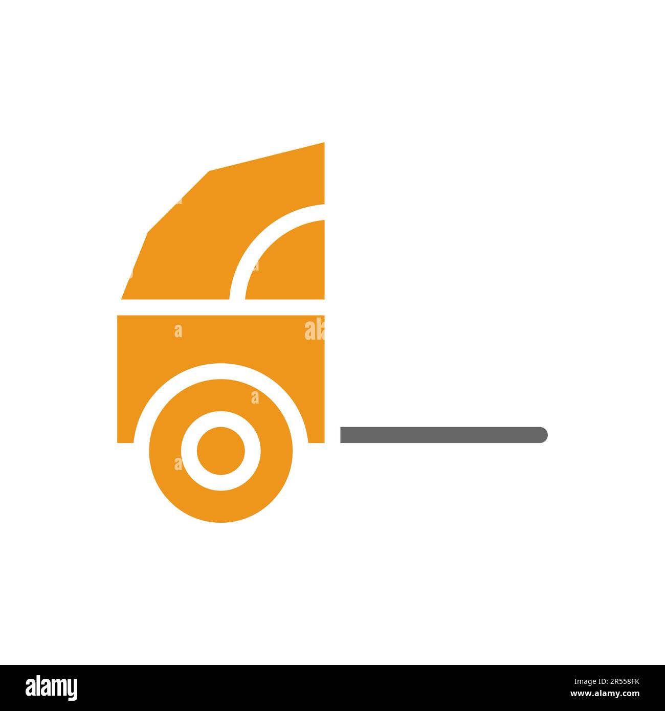 Rickshaw icon solid style orange grey colour chinese new year vector