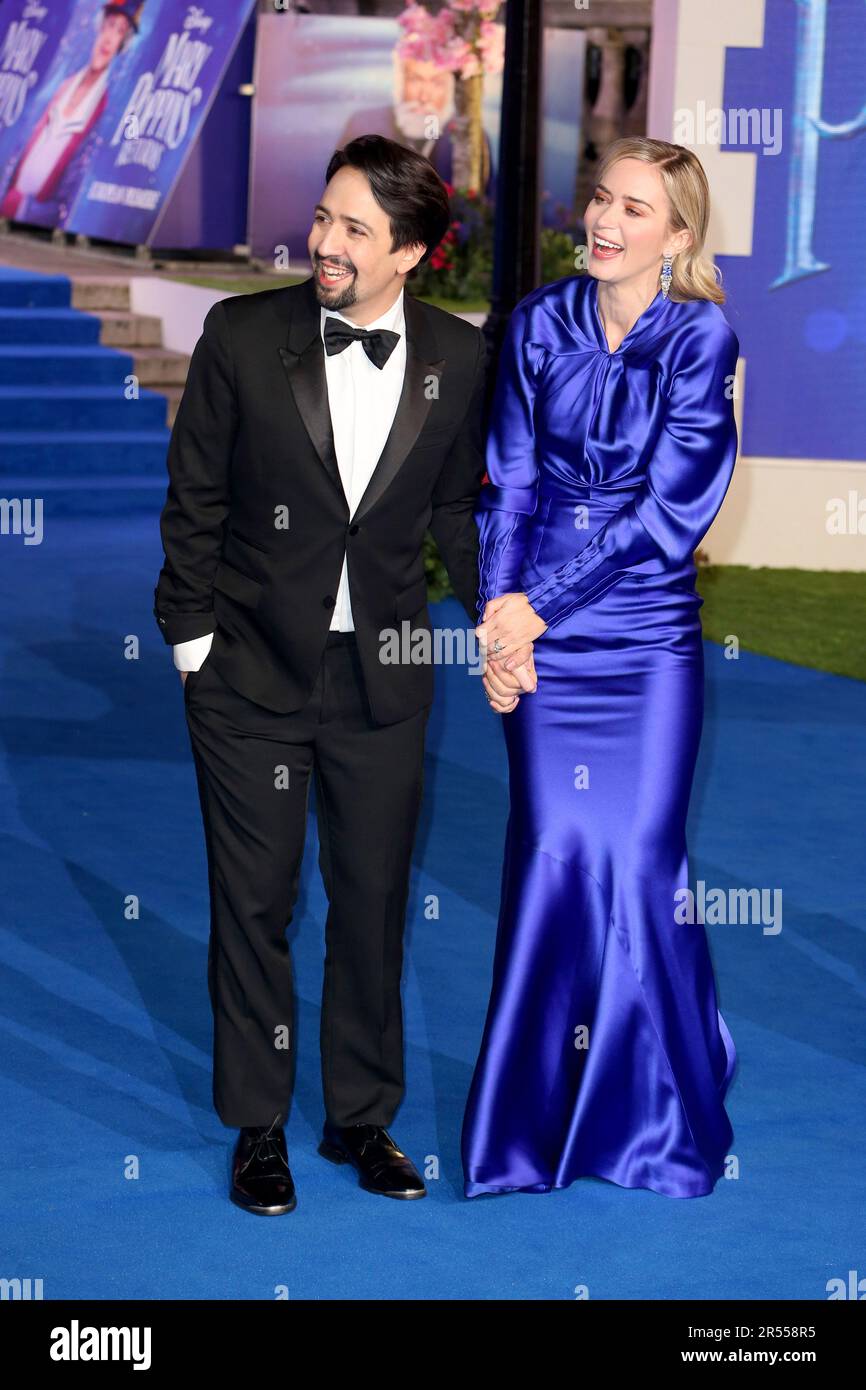 Lin Manuel Miranda and Emily Blunt attend the European Premiere of Mary Poppins Returns at Royal Albert Hall in London. Photo by Fred Duval SOPA Images Sipa USA Stock Photo Alamy