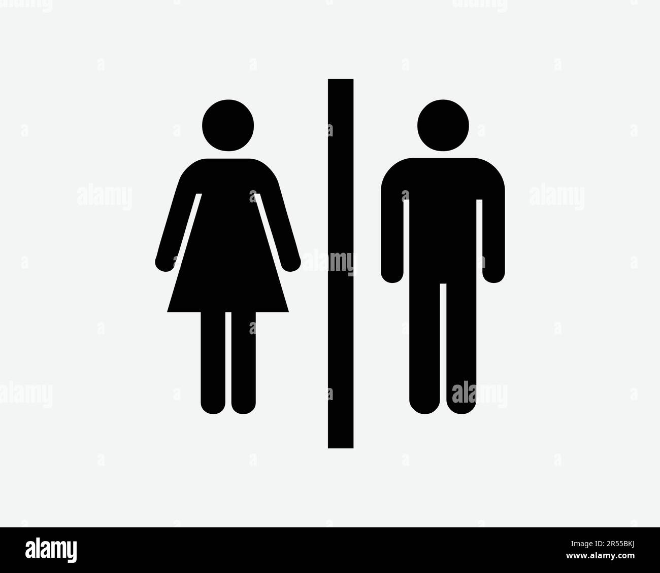 Bathroom Gender Icon. Men Women Man Woman Male Female Girl Boy Washroom Toilet Label Sign Symbol Black Artwork Graphic Illustration Clipart EPS Vector Stock Vector