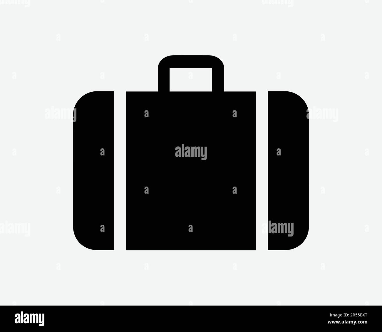 Baggage Icon. Suitcase Travel Hand Carry On Bag Luggage Handle Document File Case Sign Symbol Black Artwork Graphic Illustration Clipart EPS Vector Stock Vector
