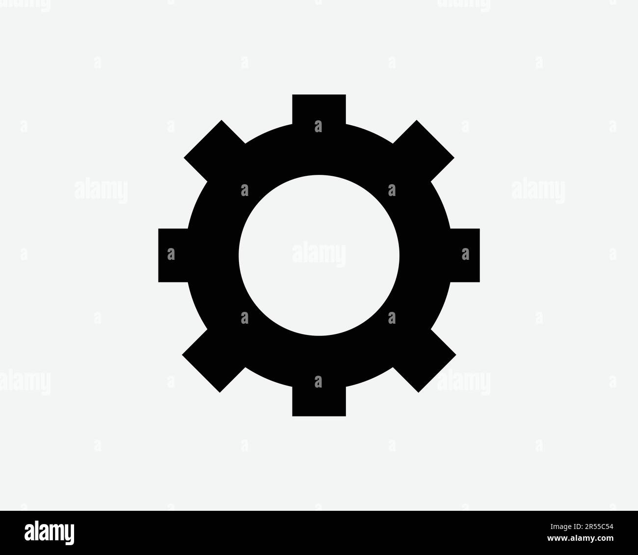 Gear Setting Icon. Cog Wheel Setting Cogwheel Machine Mechanism Engineering Engine Sign Symbol Black Artwork Graphic Illustration Clipart EPS Vector Stock Vector
