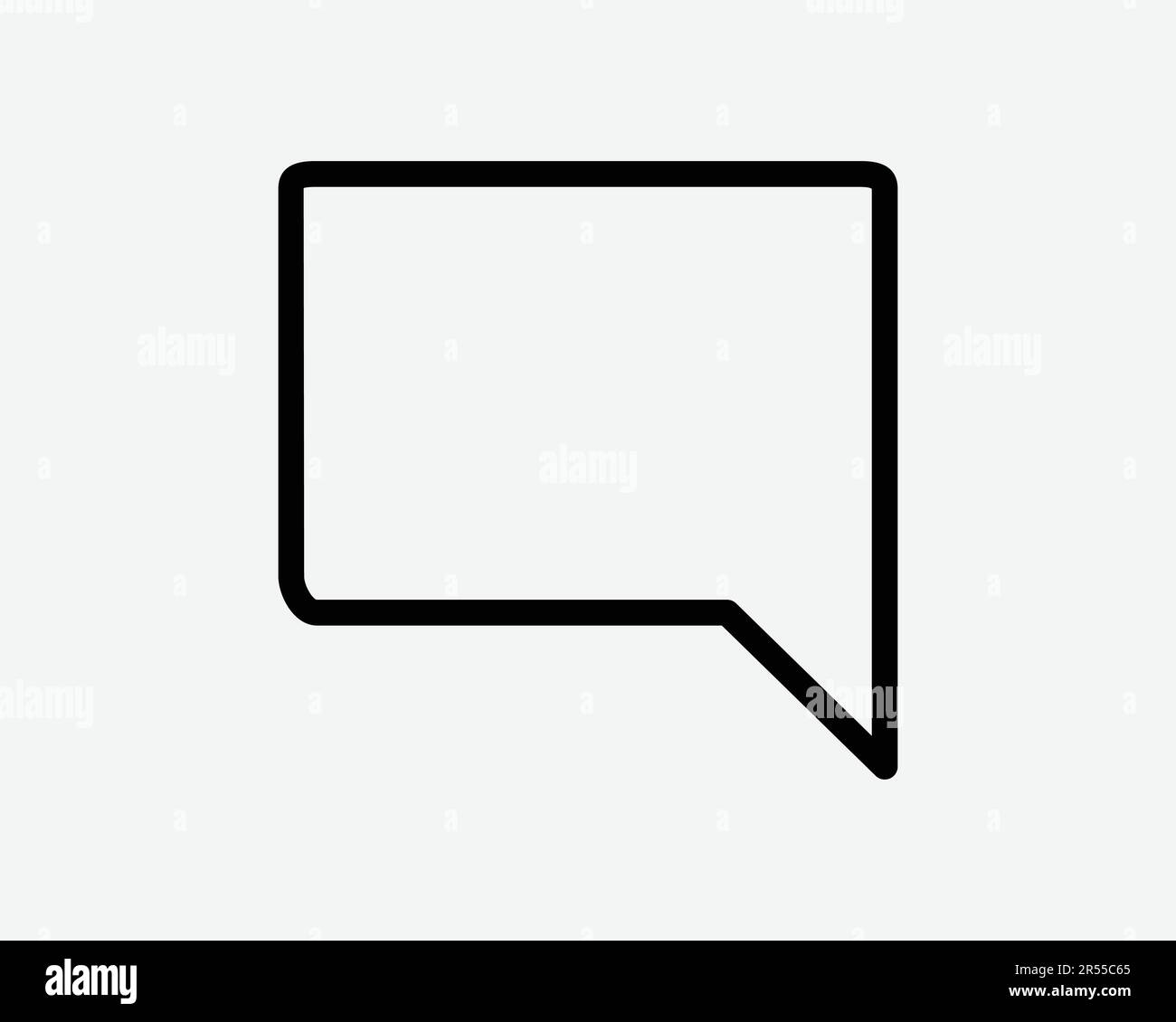 Chat Box Line Icon. Speech Comment Dialogue Text Message Discussion Balloon Outline Sign Symbol Black Artwork Graphic Illustration Clipart EPS Vector Stock Vector