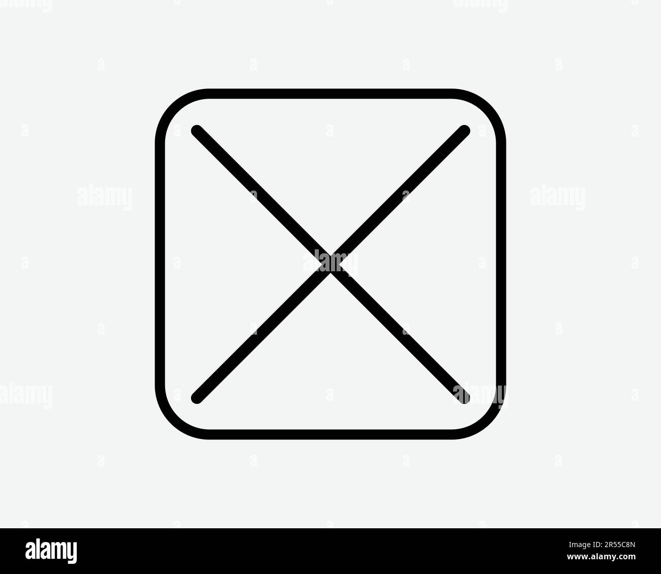 Cross Checkbox Line Icon. X Answer Check Choice Mark Wrong Negative Vote Voting Mark Sign Symbol Black Artwork Graphic Illustration Clipart EPS Vector Stock Vector