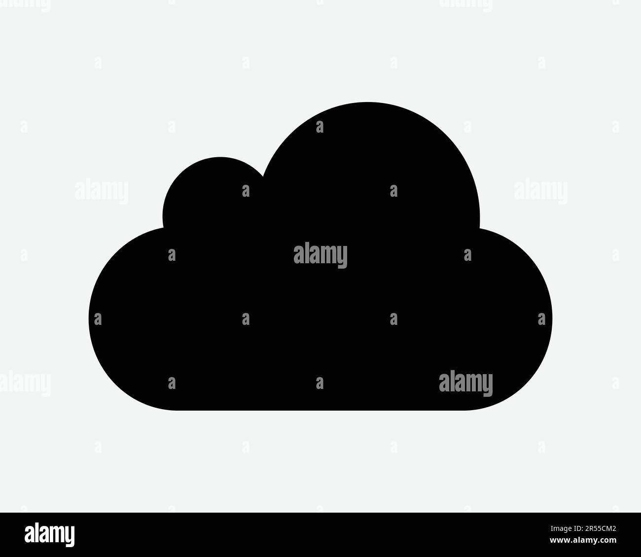 Cloud Icon. Weather Network Storage Technology Upload Download Internet Server Shape Sign Symbol Black Artwork Graphic Illustration Clipart EPS Vector Stock Vector