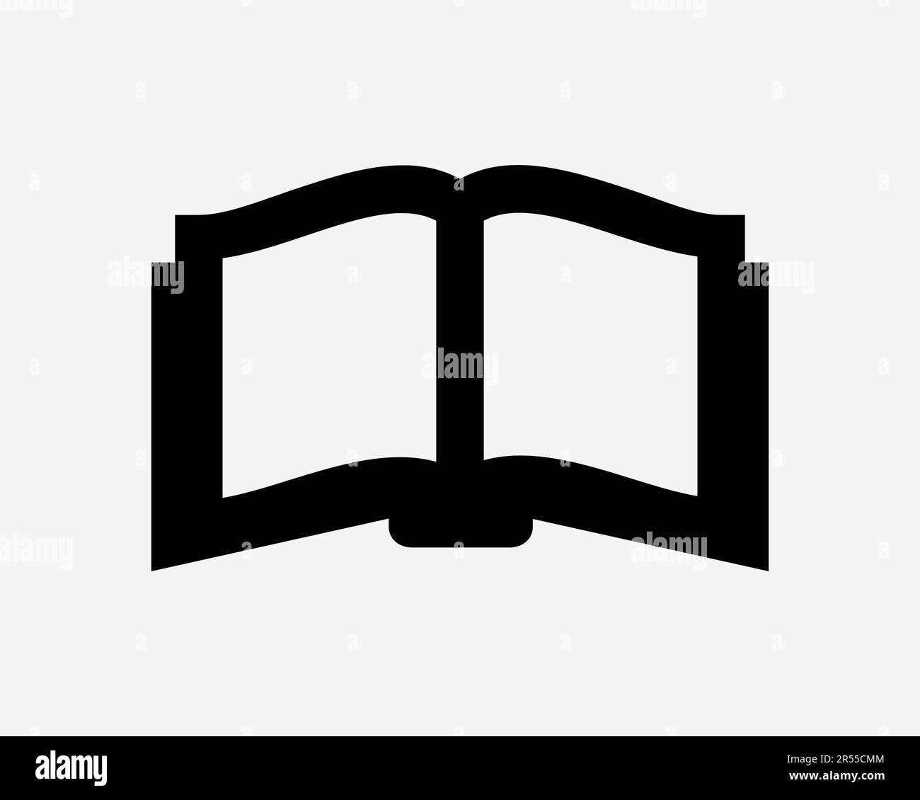 Open Book Icon. Education Textbook Diary Literature Bible School Library Learning Sign Symbol Black Artwork Graphic Illustration Clipart EPS Vector Stock Vector
