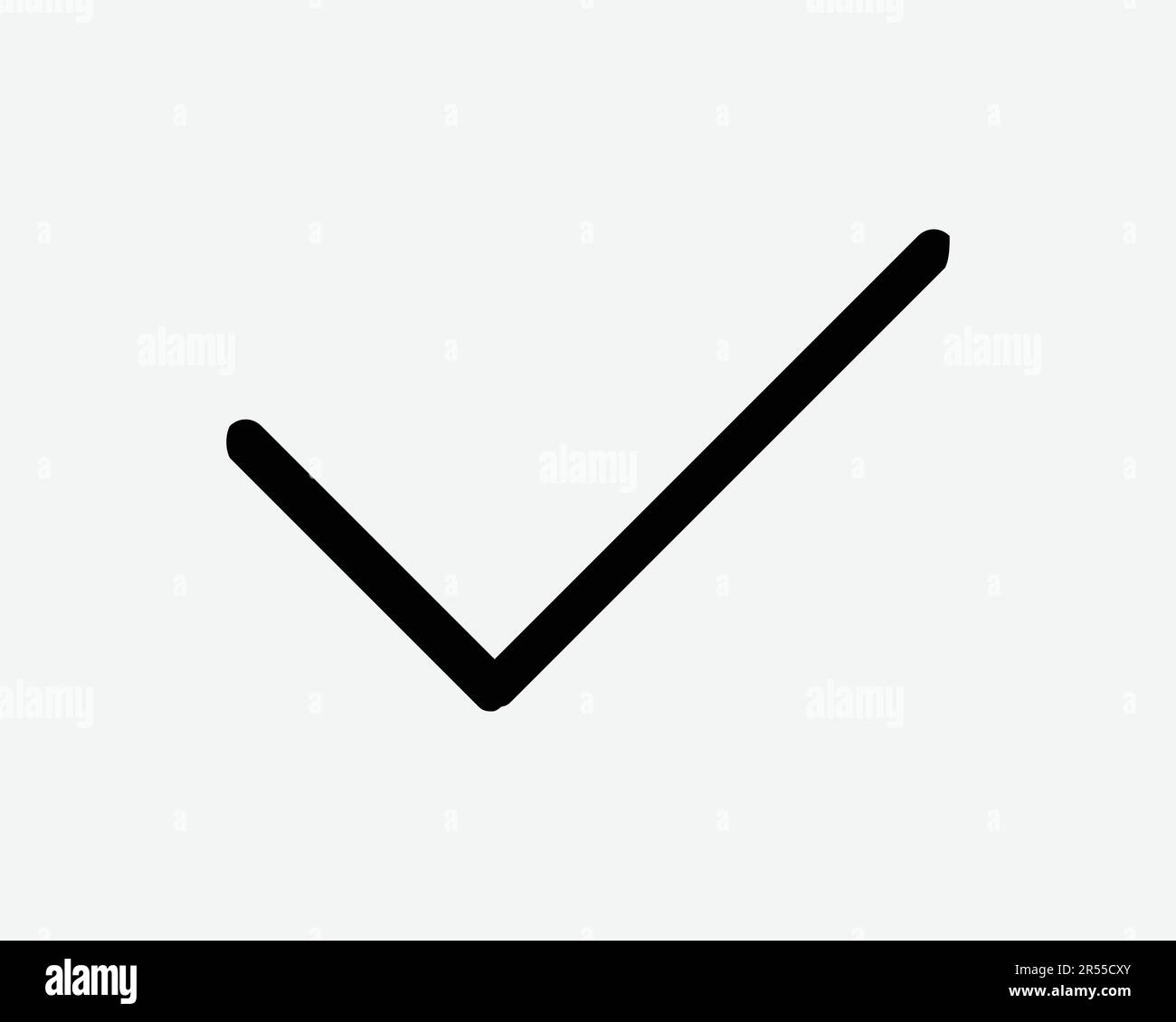 Checkmark Icon Correct Right Tick Verify Verified Vote Yes Checklist Okay Confirm OK Sign Symbol Black Artwork Graphic Illustration Clipart EPS Vector Stock Vector