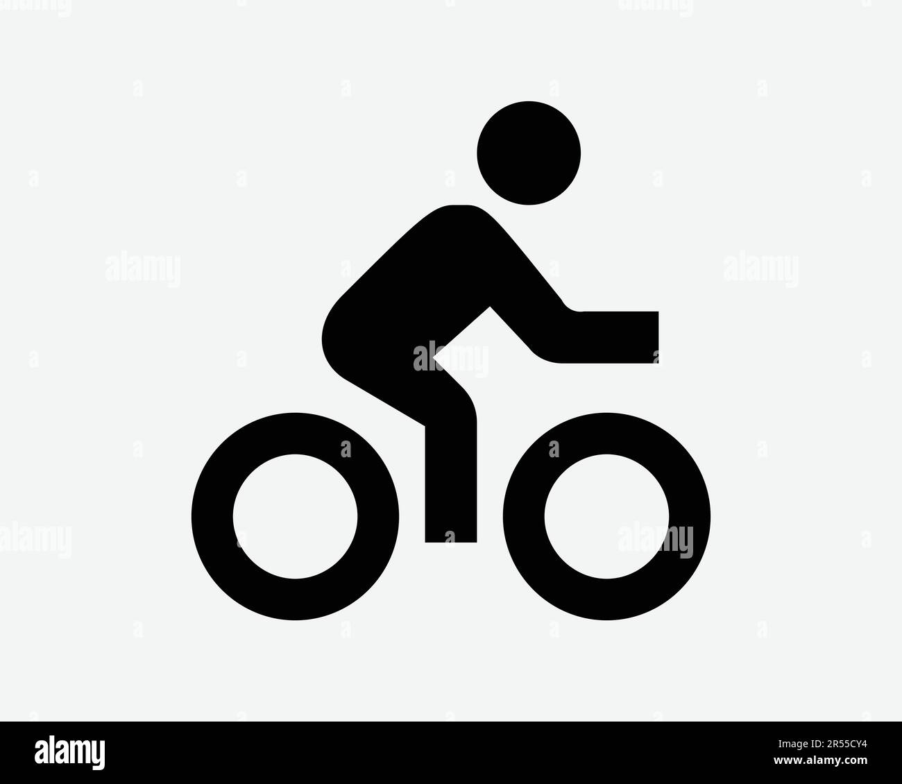 Cyclist Icon. Bicycle Bike Ride Cycle Sport Race Biking Exercise Healthy Lifestyle Sign Symbol Black Artwork Graphic Illustration Clipart EPS Vector Stock Vector