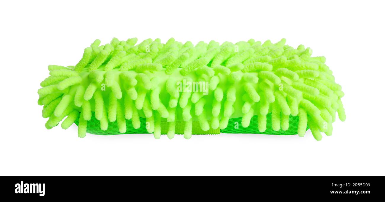 Green car wash mitt isolated on white Stock Photo Alamy