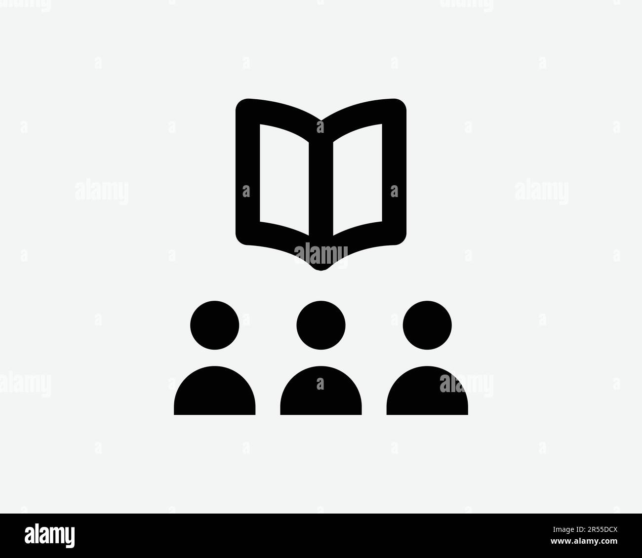 Library Icon Student Book School Class Classroom Group Learning Study College Course Sign Symbol Black Artwork Graphic Illustration Clipart EPS Vector Stock Vector