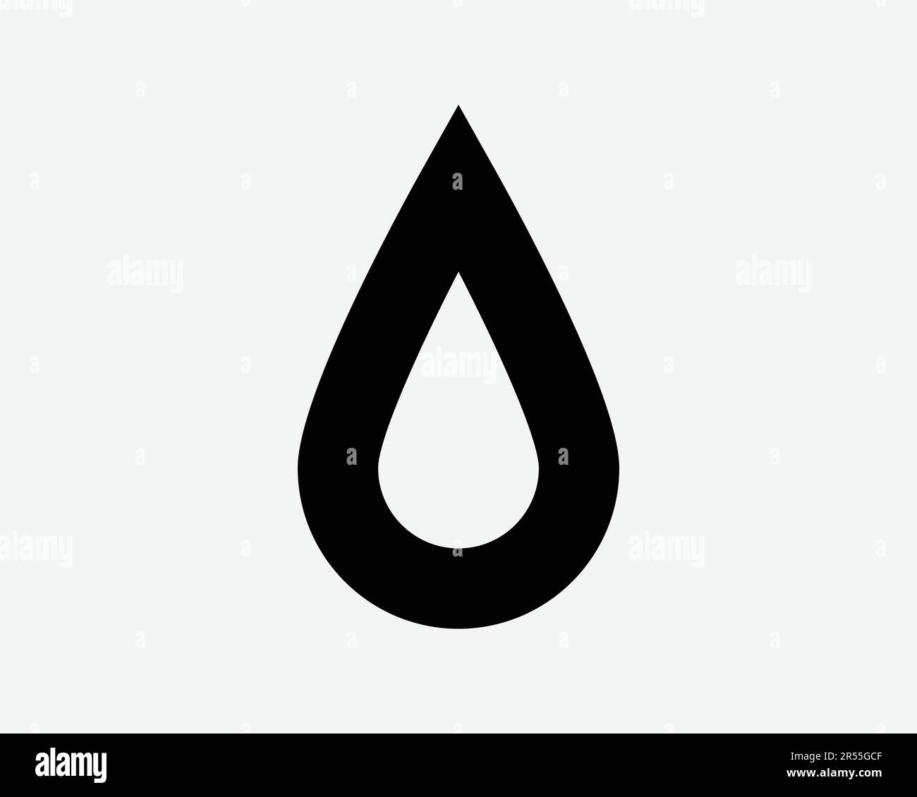 Water Droplet Outline Icon. Liquid Drip Drop Rain Blood Wet Oil
