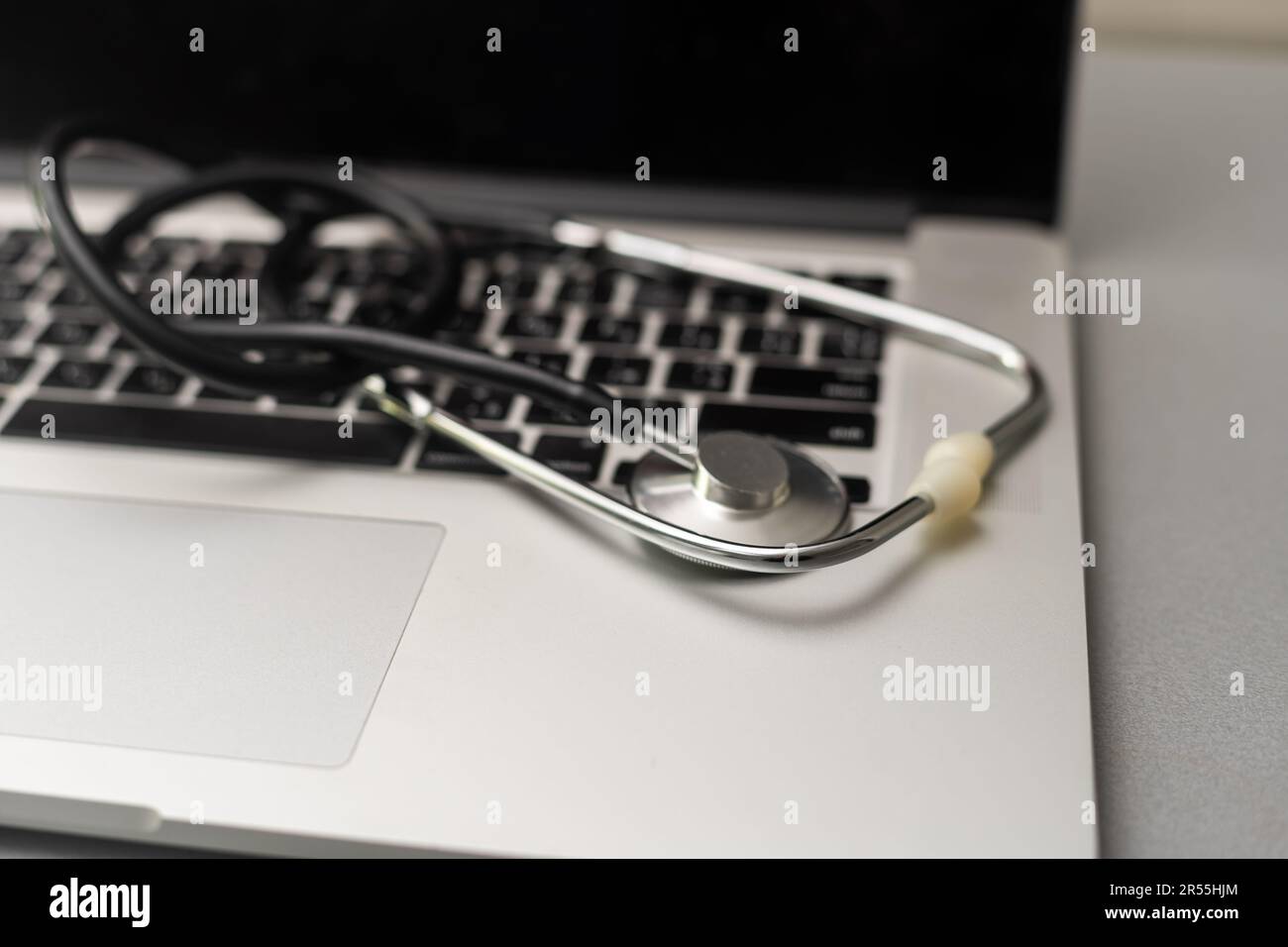 Stethoscope on a computer keyboard Stock Photo - Alamy