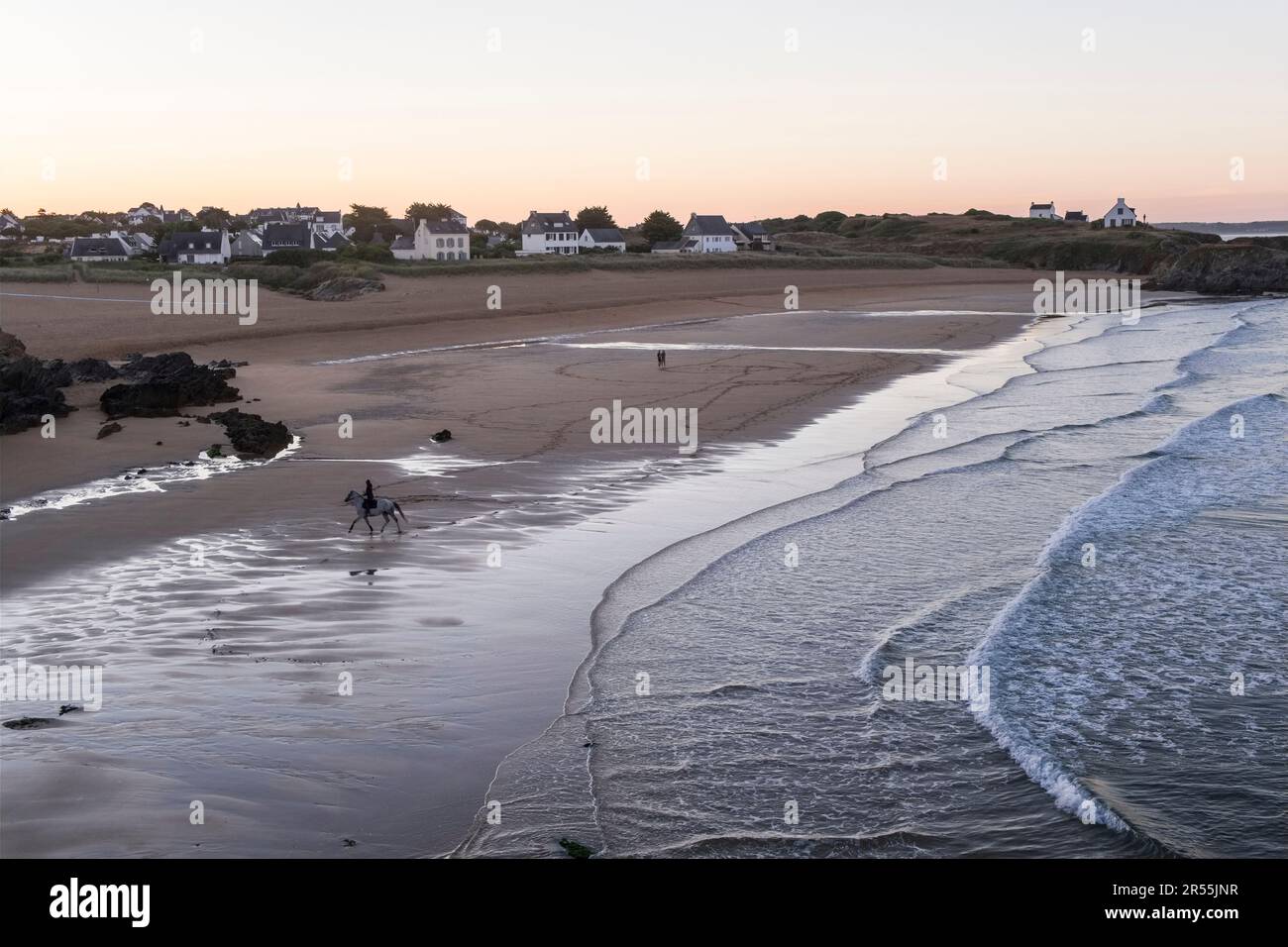 CloharsCarnoet (Brittany, northwestern France) beach in the evening