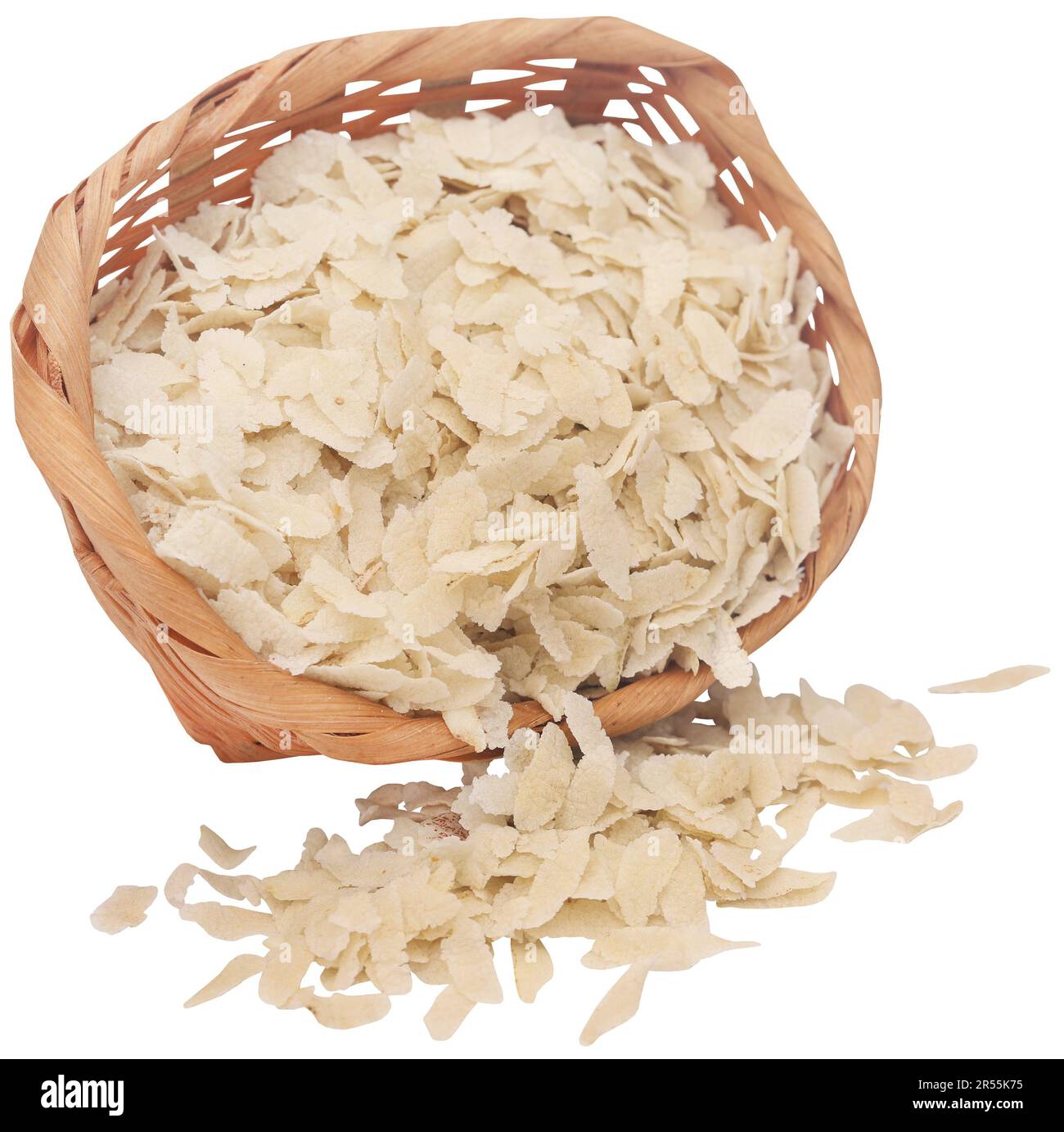 Flattened rice of South East Asia fresh and closeup Stock Photo - Alamy