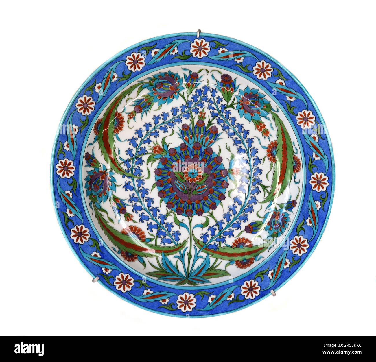Iznik Plate with Floral Designs from Iznik Turkey c19th Stock Photo