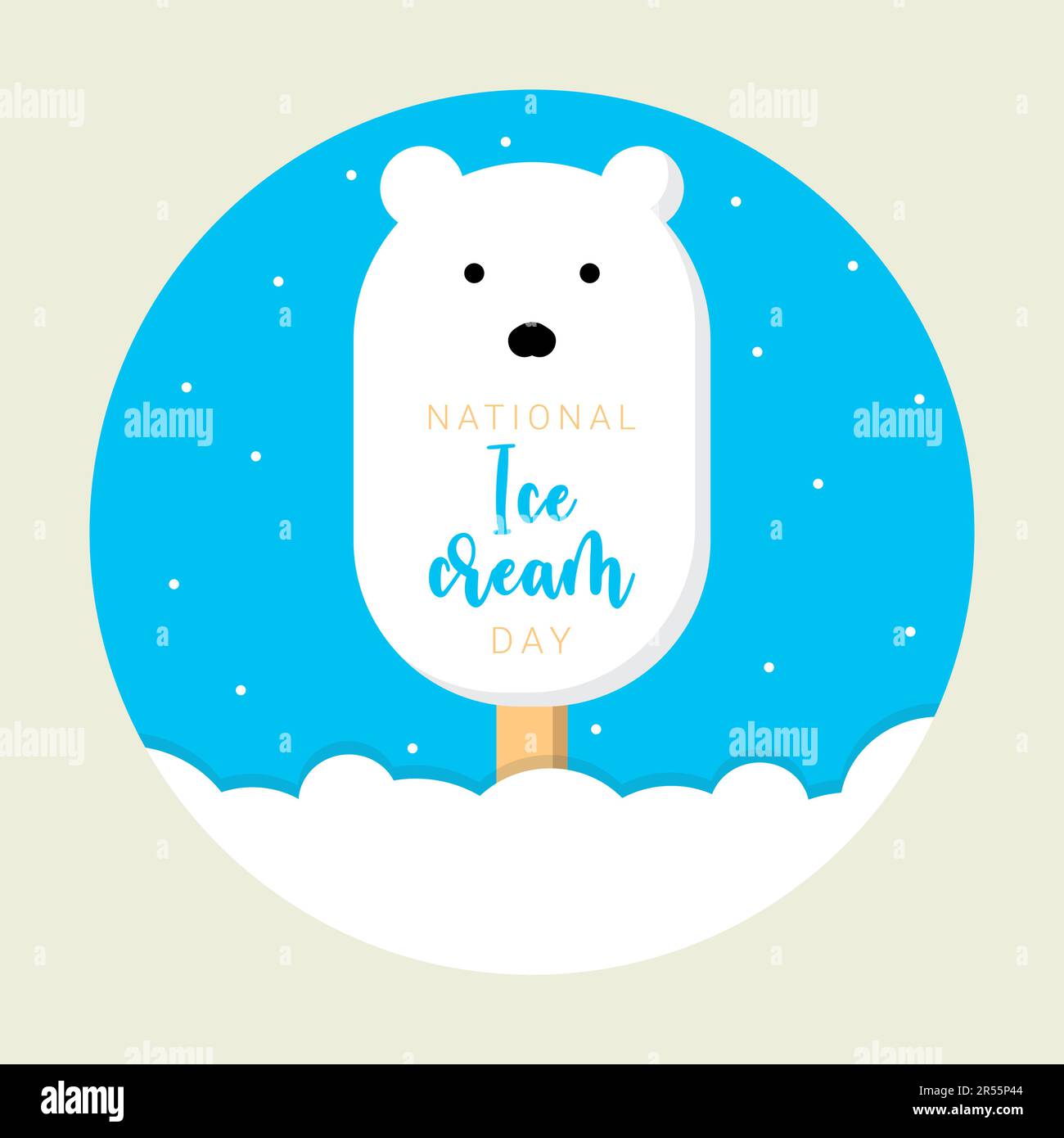 National ice cream day , polar bear, poster, banner, flyer or postcard