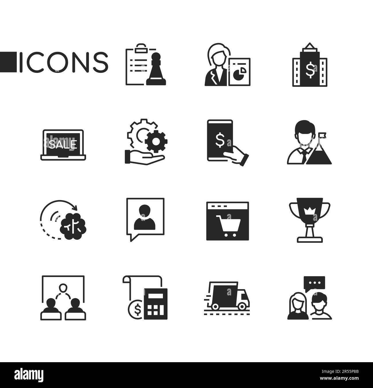 Business and finance - set of line design style icons Stock Vector ...
