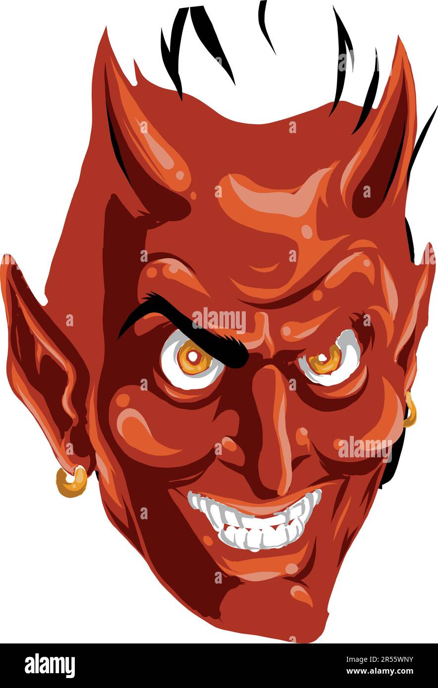 illustration of devil head with helmet Stock Vector