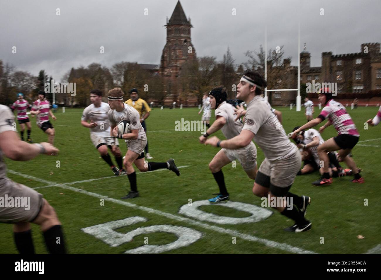 A rugby match played at