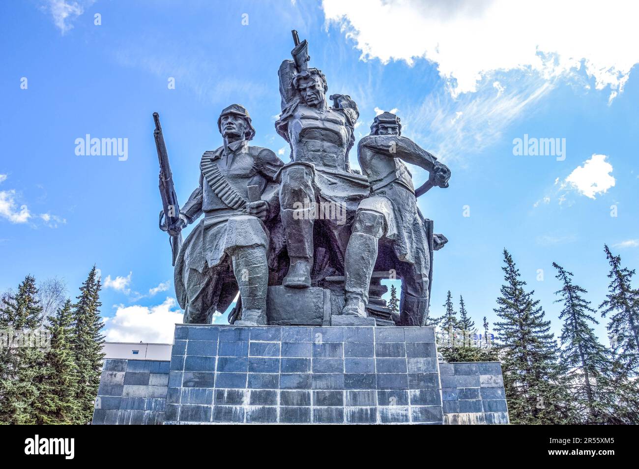 Ufa, Republic of Bashkortostan, Russia. 04.30.2018. Monument to the heroes of the October Revolution and the Civil War Stock Photo