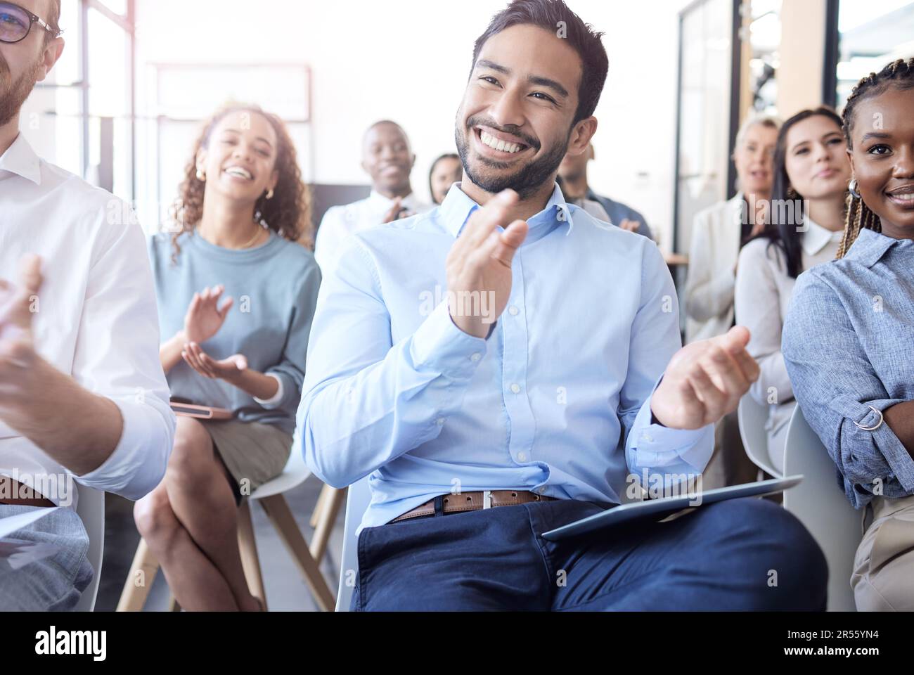 Man in crowd hands hi-res stock photography and images - Alamy
