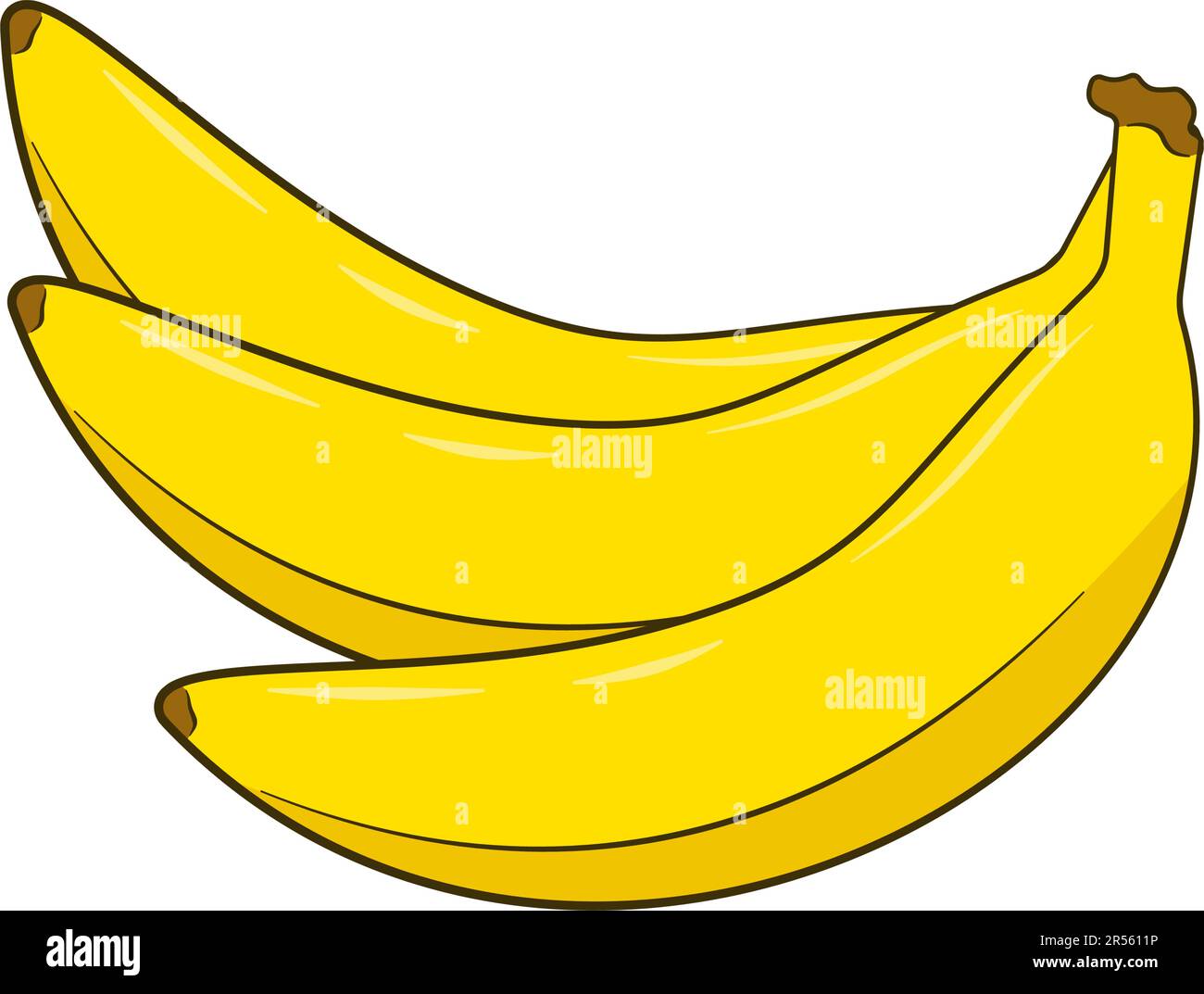 Cartoon banana fruits. Bunches of fresh bananas vector illus