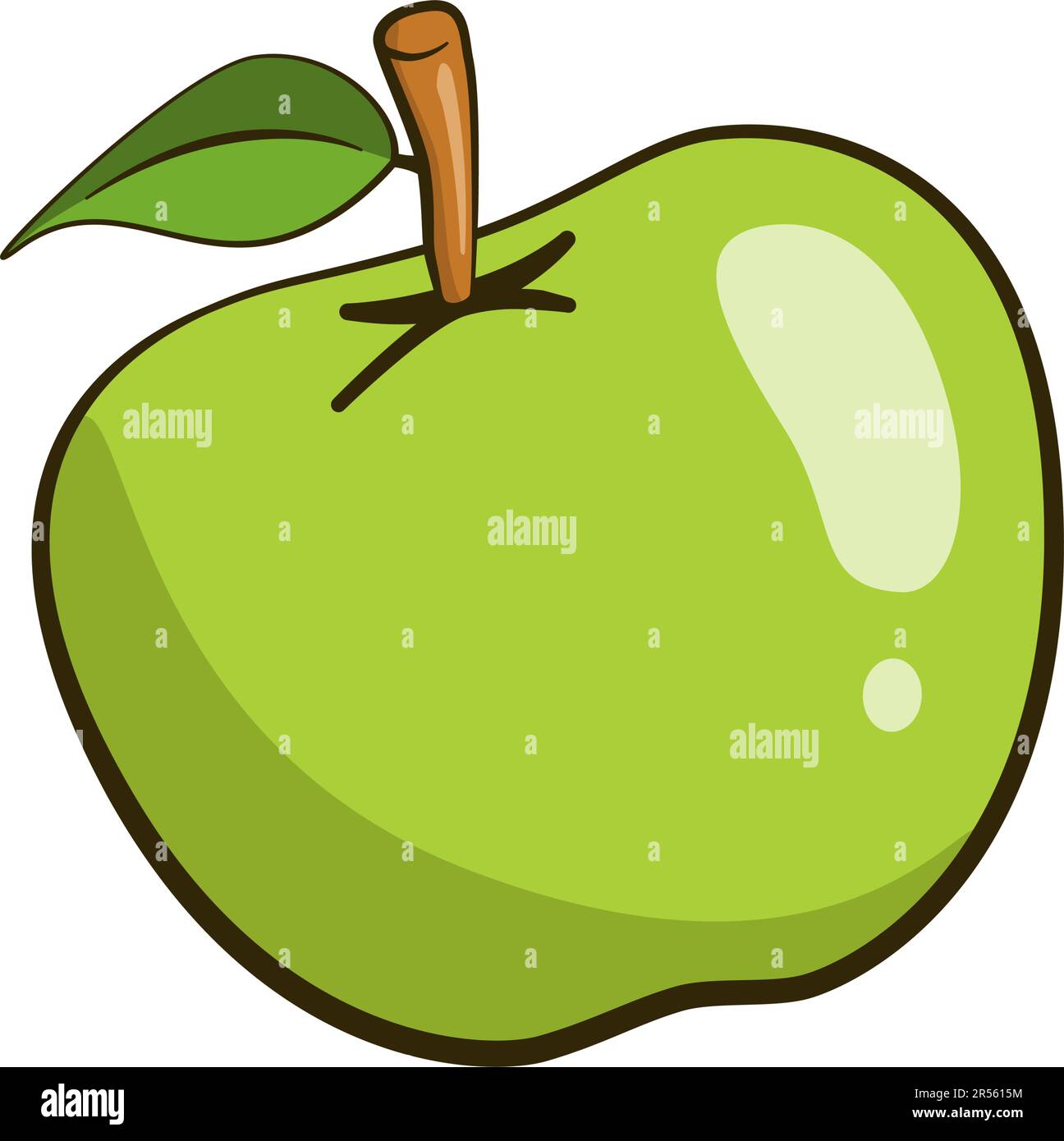 Green apple. Cartoon. Vector illustration Stock Vector Image & Art Alamy