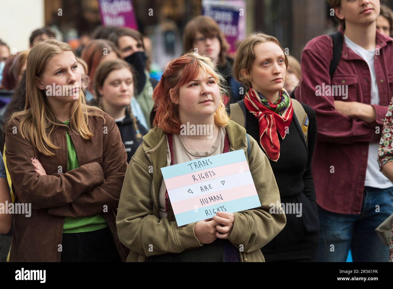 A Pro Trans rights rally Bonn Square, Oxford, against former University ...