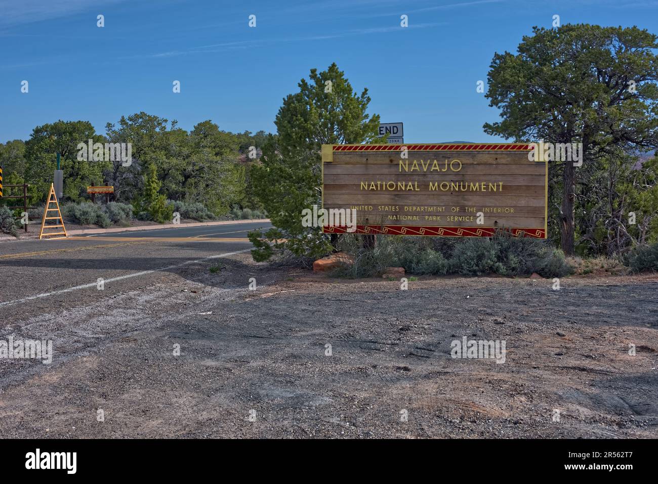The entry sign for Navajo National Monument in Arizona. It is inside