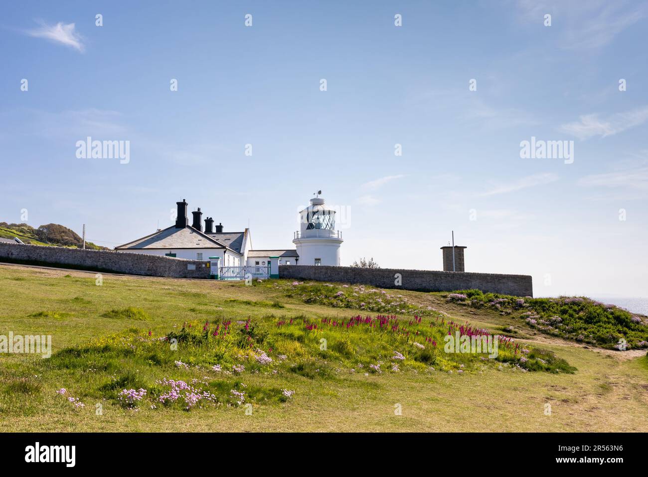 Anvil Point lighthouse, Durlston Country Park, Dorset, England, UK Stock Photo