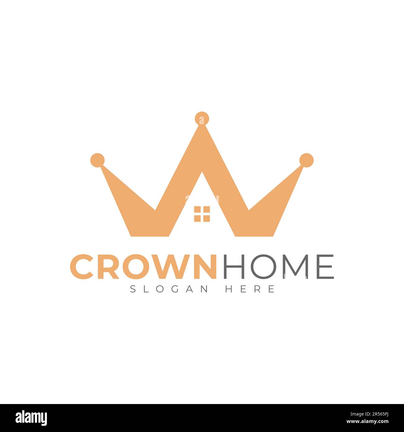 eps10 vector crown home or real estate logo design template isolated on white background Stock Vector