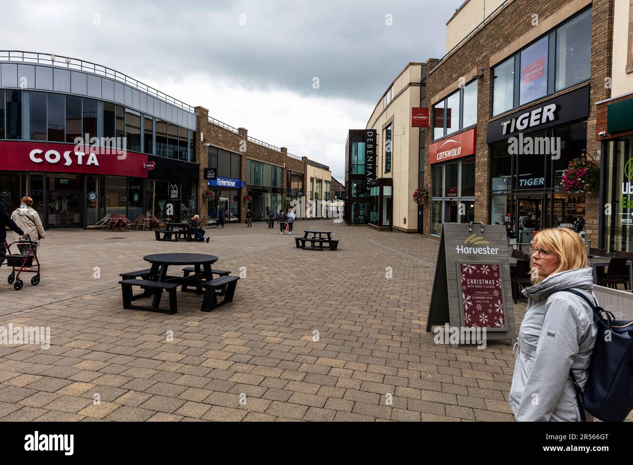 Carmarthen, Carmarthenshire, Wales, UK, Carmarthen town, Carmarthen town centre, town, towns, town centre, Carmarthen Wales, street, Carmarthen centre Stock Photo