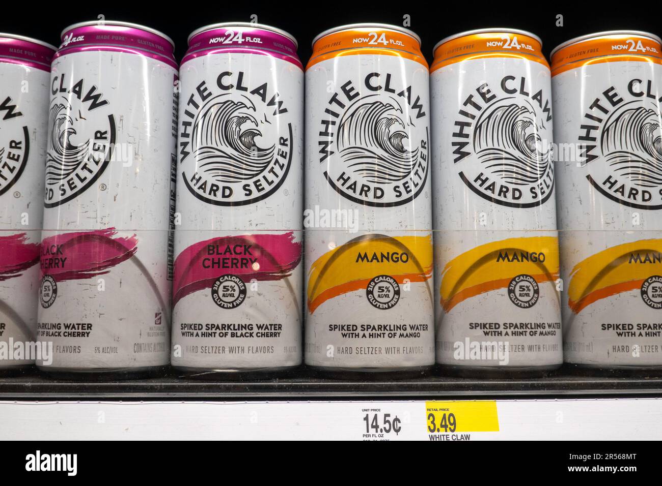White claw is a sparkling hard seltzer, which is a leading seller in the United States, 2023 Stock Photo