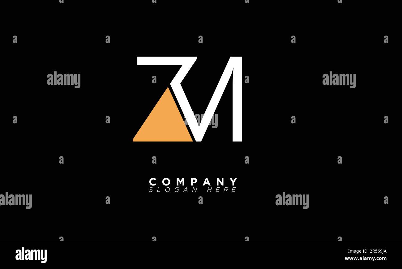 ZM Alphabet letters Initials Monogram logo Stock Vector