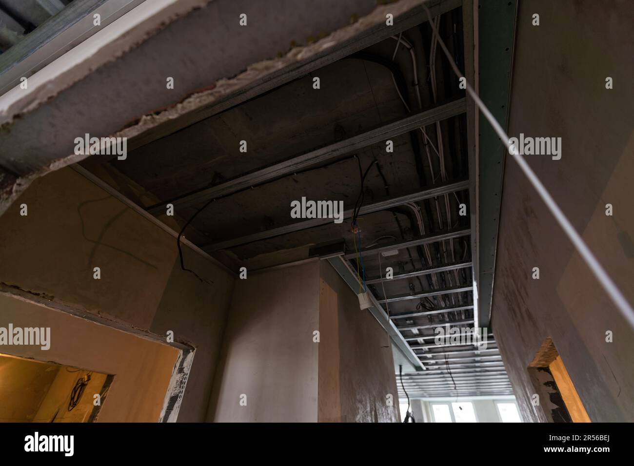 Bottom of the frame mounted ceiling Stock Photo