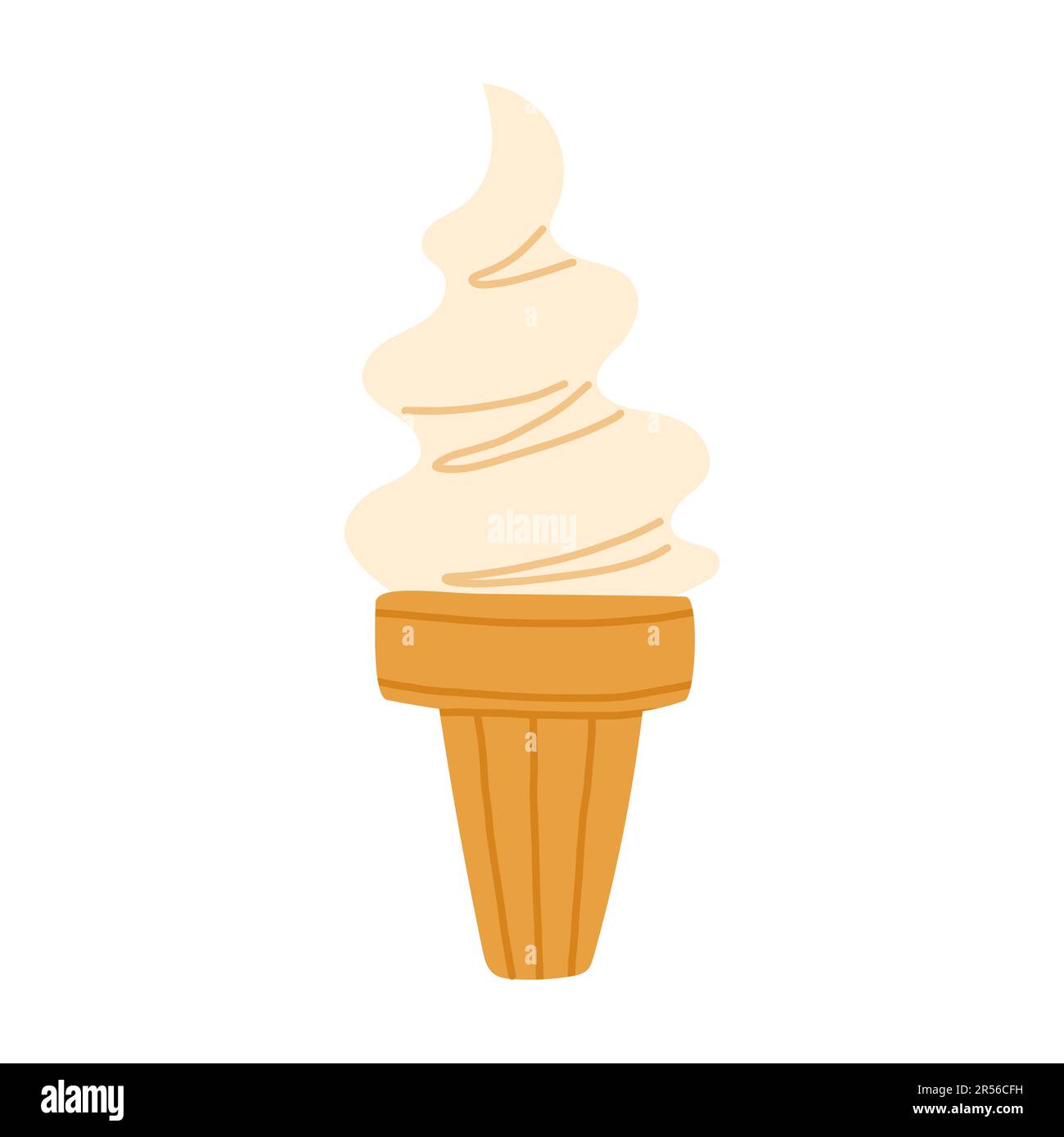 Soft serve ice cream cone. Vectcor illustration isolated on white Stock ...