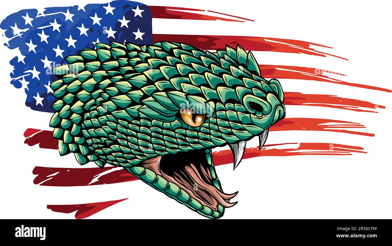 vector illustration of snake with usa flag Stock Vector Image & Art Alamy