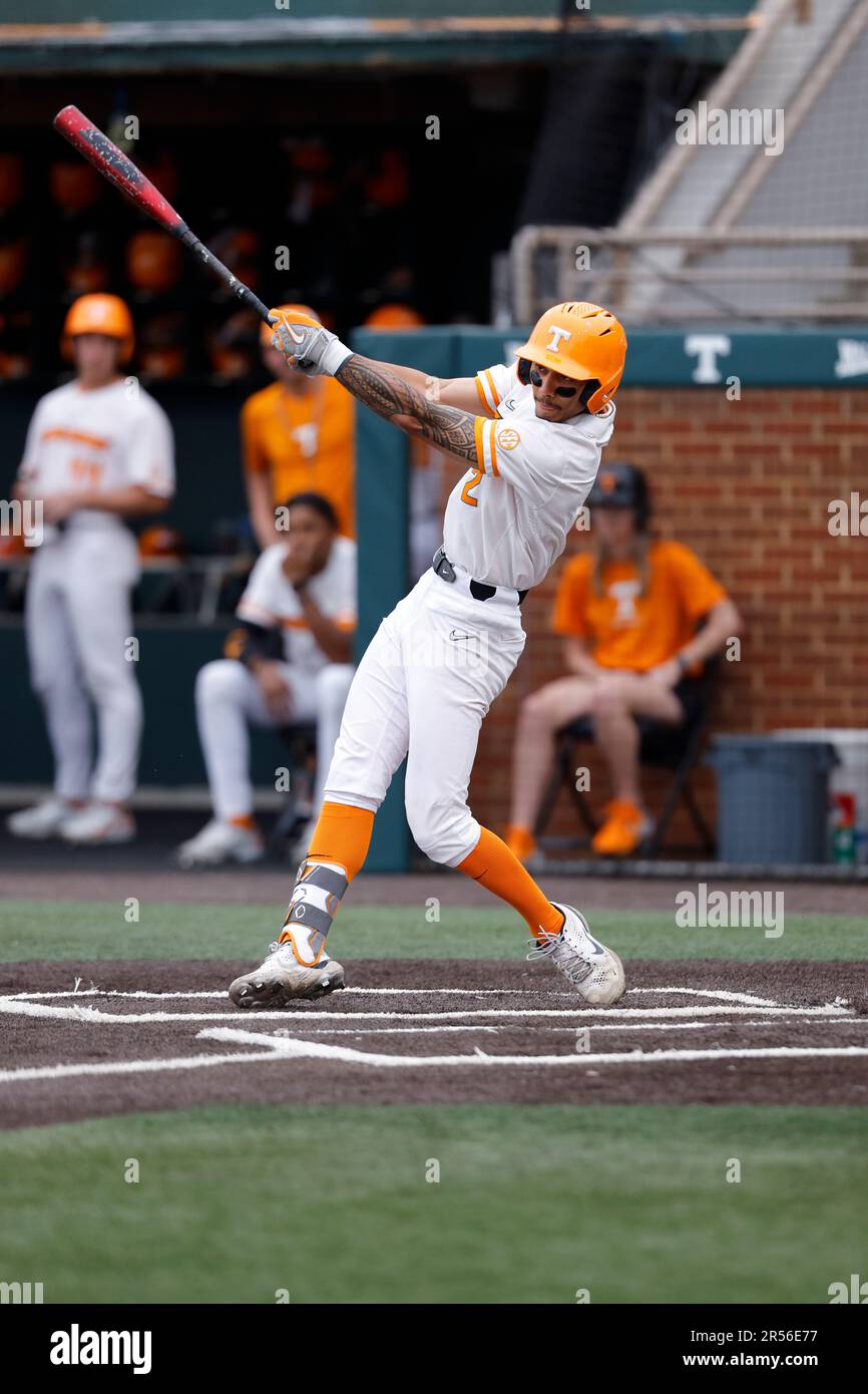 Tennessee Volunteers shortstop Maui Ahuna (2) at bat against the