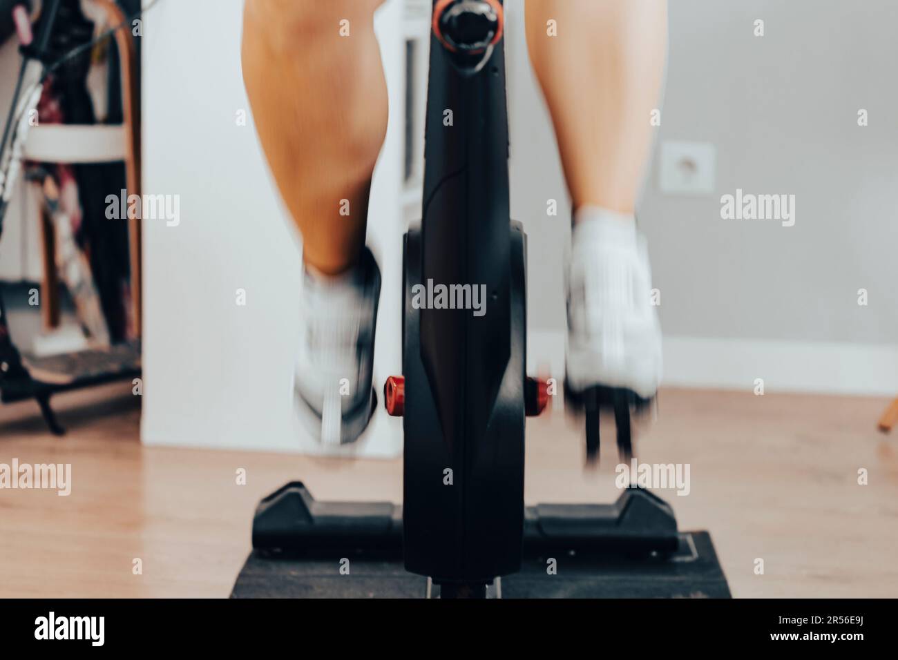 Indoor bicycle spinning interior cycling with an indoor trainer with ...