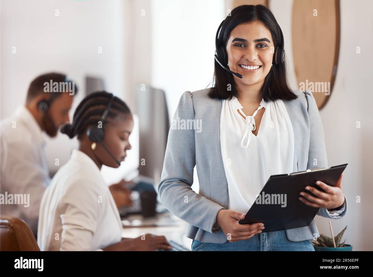 Call center, customer support and portrait of a consultant with