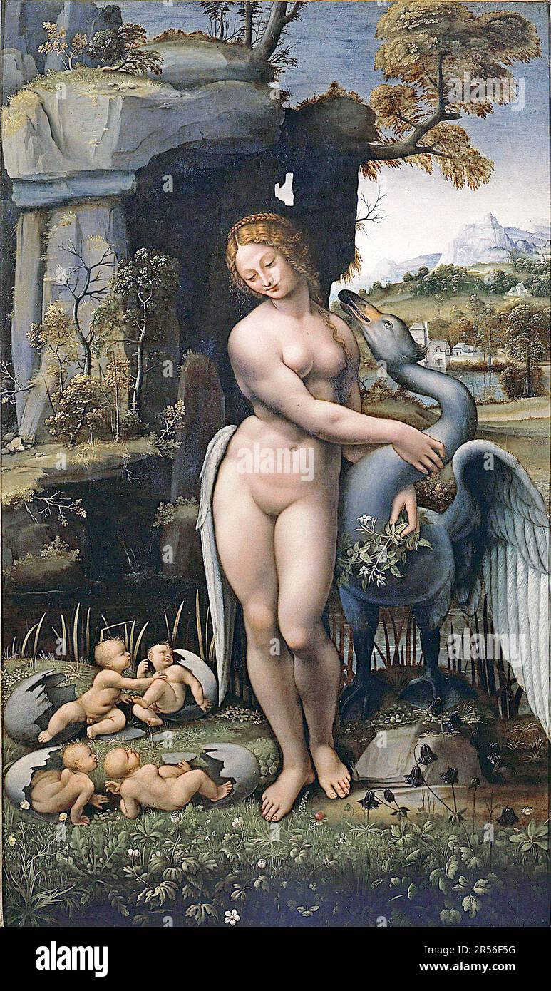 Francesco Melzi after a lost painting by Leonardo da Vinci Leda and the Swan - c1508-1515 Stock Photo